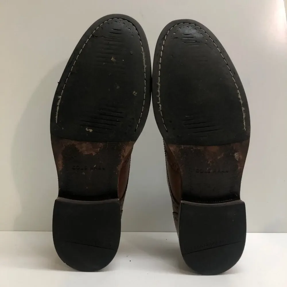 VERY GOOD Cole Haan Benton Brown Leather Brogued Wingtip Derby Men's Size 10